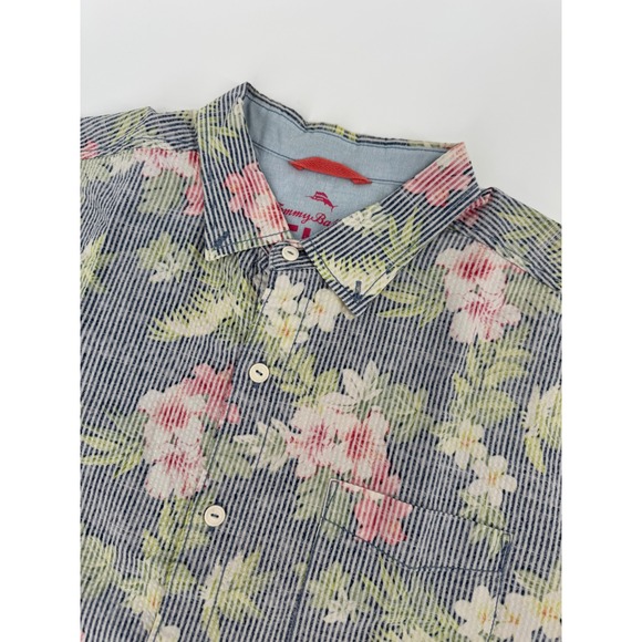 Tommy Bahama Other - Tommy Bahama Relax Mens XL Blue Striped Floral Tropical Short Sleeve Shirt
